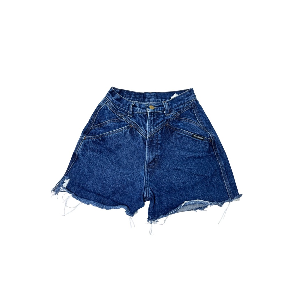 Vintage Rockies 90s High Rise Cut Off Denim Shorts Bare Back Size 4/5 Western